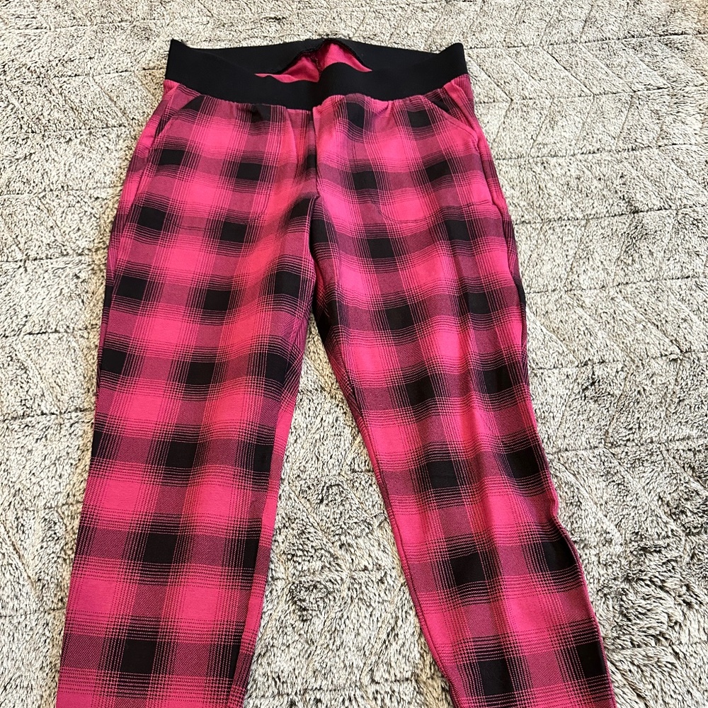 Torrid Pink Plaid Leggings Plus Size 2